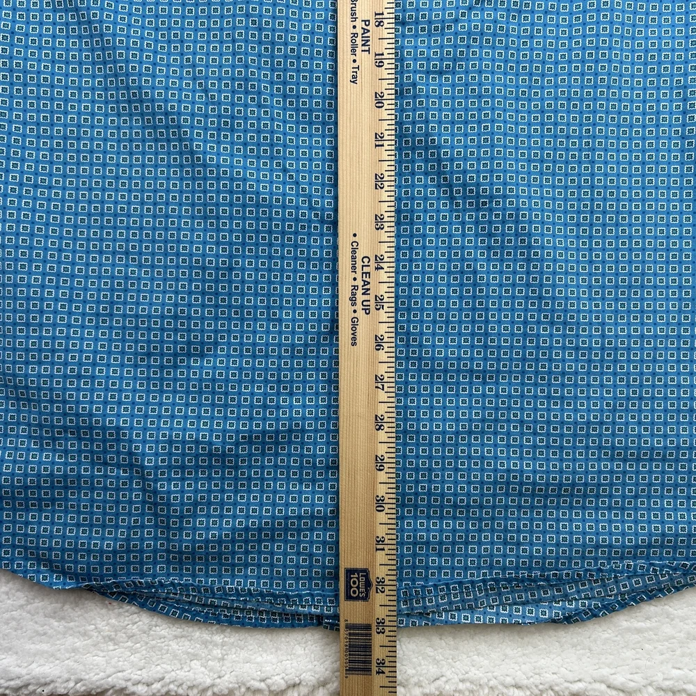 Wrangler Wrancher Shirt Mens 2XT Blue Western Pearl Snap Short Sleeve MTW1446